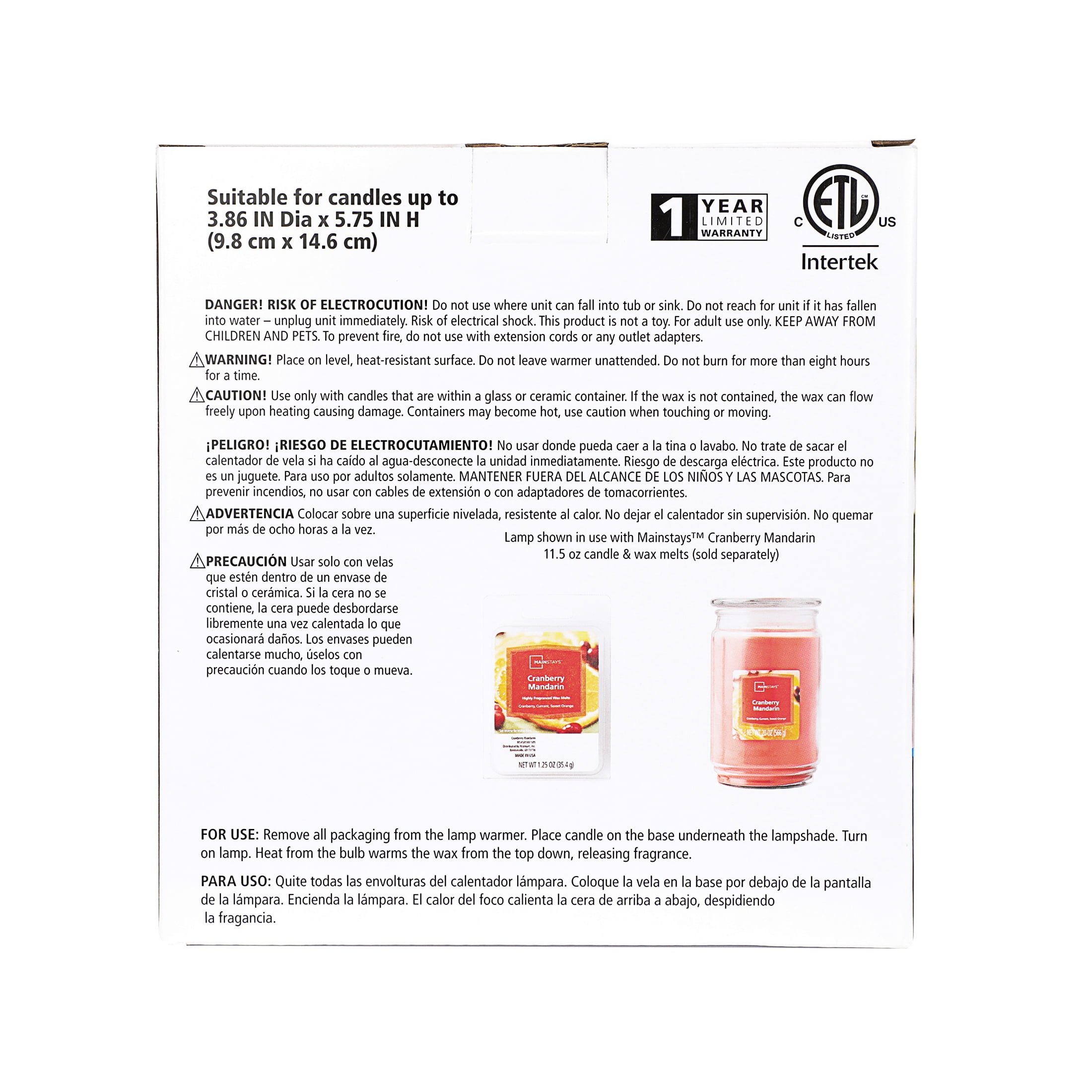 (3 pack) Mainstays Candle Warmer, Black