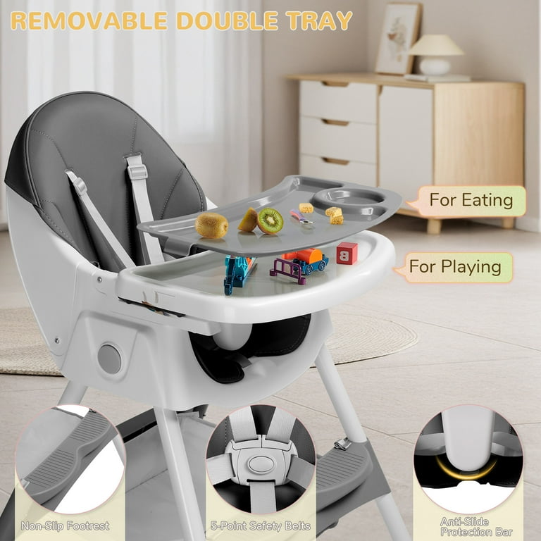 Ktaxon Baby High Chair, 6-in-1 Convertible Baby High Chair with