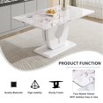 thumbnail image 7 of Sumdeal 63" Long Dining Table for 4-6 Modern Faux Marble Dining Table with U-Shape Pedestal Base Mid-Century Rectangle Kitchen Dinner Table,White,U shape,63Inch, 7 of 7