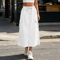 thumbnail image 2 of Edvintorg Skirts for Women Midi Length Streetwear Drawstring Elastic Waisted Casual Baggy Cargo Skirt with Pockets Women's Skirts, 2 of 9