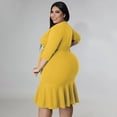 thumbnail image 4 of AURA Women V Neck Lace Ruffle Dress Casual Midi Summer Elegant Loose Fit Dress, 4 of 6