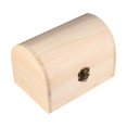 thumbnail image 3 of QUTETN 16 .2CM Solid Wood Handmade Box Craft Treasure Chest to Paint Boxes, 3 of 8