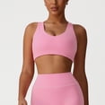thumbnail image 3 of Bosfbaoi Women's Heart Cutout Crisscross Back Sports Bra, Medium Support Seamless Workout Bra, Breathable Moisture Wicking Gym Top for Yoga Running, 3 of 7
