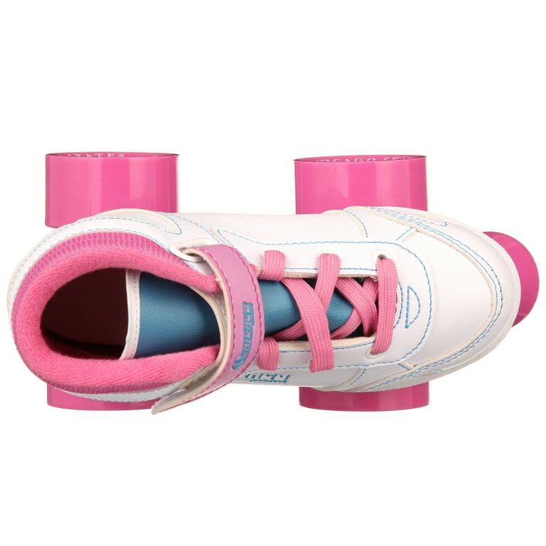 Chicago Skates Girls' Quad Roller Skates White, Pink, Teal