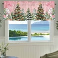 thumbnail image 3 of Snowman Christmas Farmhouse Short Window Curtain Valances, Green Xmas Tree Ball Snowflake Winter Rod Pocket Kitchen Valances for Living Room Bedroom Bathroom Cafe 54" x 18", 3 of 8
