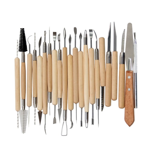 Kit de herramientas de cerámica para esculpir 22 piezas, juego de escultura de arcilla para principiantes, herramientas de escultura de modelado de arcilla de cerámica kenally HA2929-00B