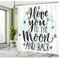 thumbnail image 4 of Ambesonne Retro Shower Curtain, I Love You to The Moon Back, 69"Wx75"L, Charcoal Grey Soft Blue, 4 of 4