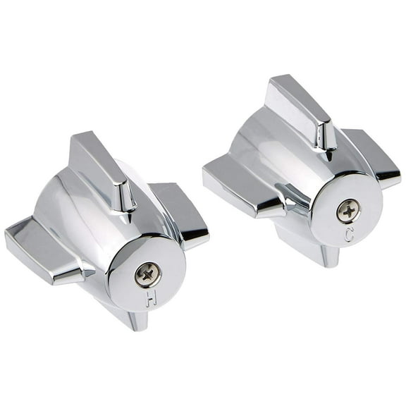 DANCO Easy-to-Install Pair of Faucet Handles for Central Brass, Chrome, 2-3/4-Inch x 2-3/8-Inch, 1-Pair 88264
