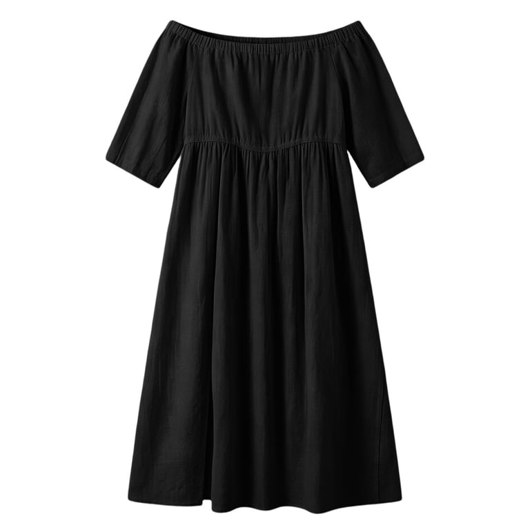 three quarter sleeve fit and flare dress 24seven Comfort Apparel Women's Three Quarter Sleeve Fit and Flare Dress - Gray Multi