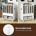 thumbnail image 6 of CRXX Record Player Stand, Rolling Turntable Stand with Drawer, Hook & Lockable Wheels, Vinyl Record Display Shelf Holds Up to 180 Albums, for Living Room Bedroom (White), 6 of 9