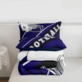 thumbnail image 4 of American Football Lovers Comforter Set International Ball Teams Bedding Gifts for Men, Blue and Black Football Helmet Full Bed Comforter Set Teens Geometry Striped Quilt (Baltimore), 4 of 7