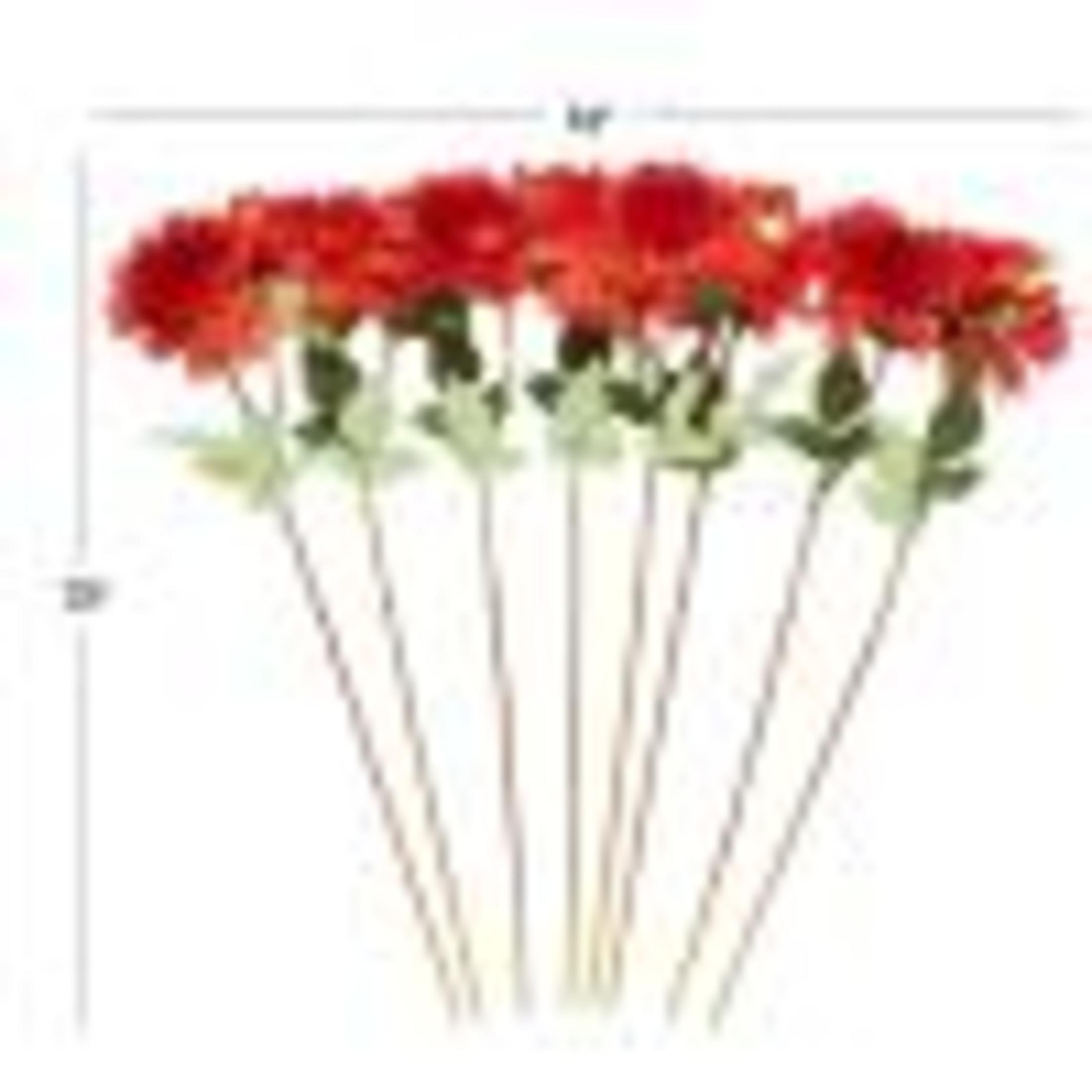 31" Plastic Floral Tall Dahlia Artificial Flower Stem, by DecMode (8 Count)