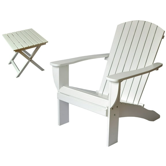Cedar Adirondack Chair Set with Table  Bottle Opener  Outdoor Patio Furniture