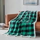 thumbnail image 2 of Manta Touchat Sherpa con diseño de búfalo, 150 x 180 cm, color verde y negro, 2 of 6