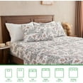 thumbnail image 4 of PC Deep Pocket Queen Sheet Set Fit Breathable Microfiber Soft Queen Size Sheet Set Hotel Style Bed Sheet Set for Women Men Flower, 4 of 9