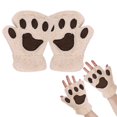 thumbnail image 1 of Guantes de garra de gato sin dedos NQ de felpa para invierno para mujeres y adolescentes, 1 of 5