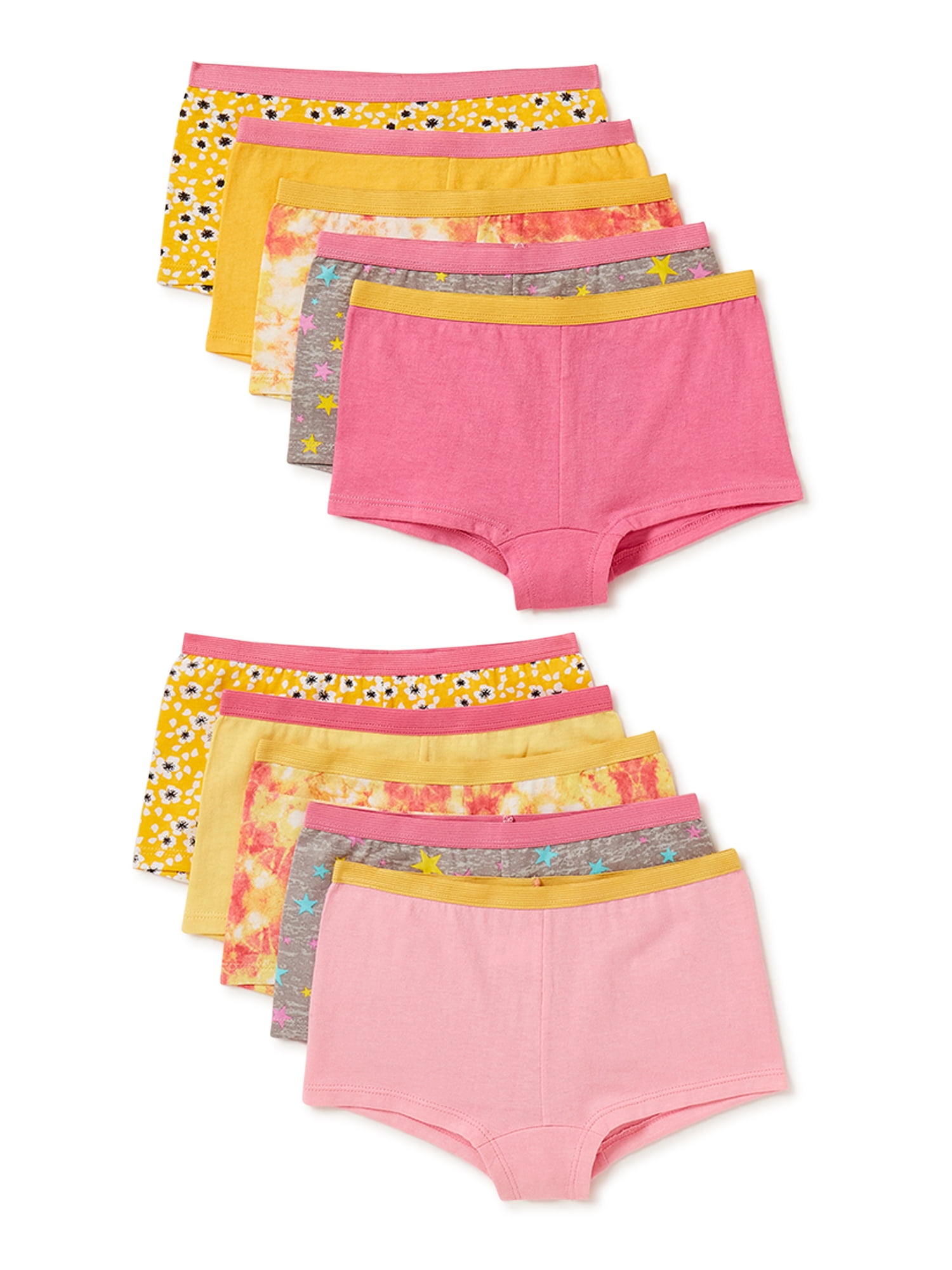 Pink Label Pink Label Girls Boyshort Underwear, 10Pack, Sizes 414
