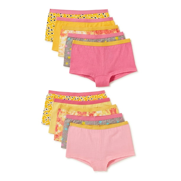 Pink Label Pink Label Girls Boyshort Underwear, 10Pack, Sizes 414