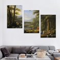 thumbnail image 4 of COMIO Claude Lorrain Oil Painting Art Poster Landscape with Nymph And Satyr Dancing Aesthetic Posters Wall Art Paintings Canvas Wall Decor Home Decor Living Room Decor Aesthetic 12''x16''X3 Panels, 4 of 4
