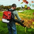 thumbnail image 4 of Floseru 75.6CC Gas Leaf Blower, 5HP Backpack Blower with 900CFM Air Volume and 210MPH Wind Speed, Powerful 2-Stroke Engine for Heavy-Duty Lawn, Yard, and Parking Lot Cleanup, 4 of 10