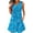Blue womens dresses, variant on Womens Dresses Beach Fashion Button up Plus Size Flowy Pleated Swing Tunic Tank Mini Sundress Summer Floral Print V-Neck Sleeveless Formal Short Dress Blue XXXL