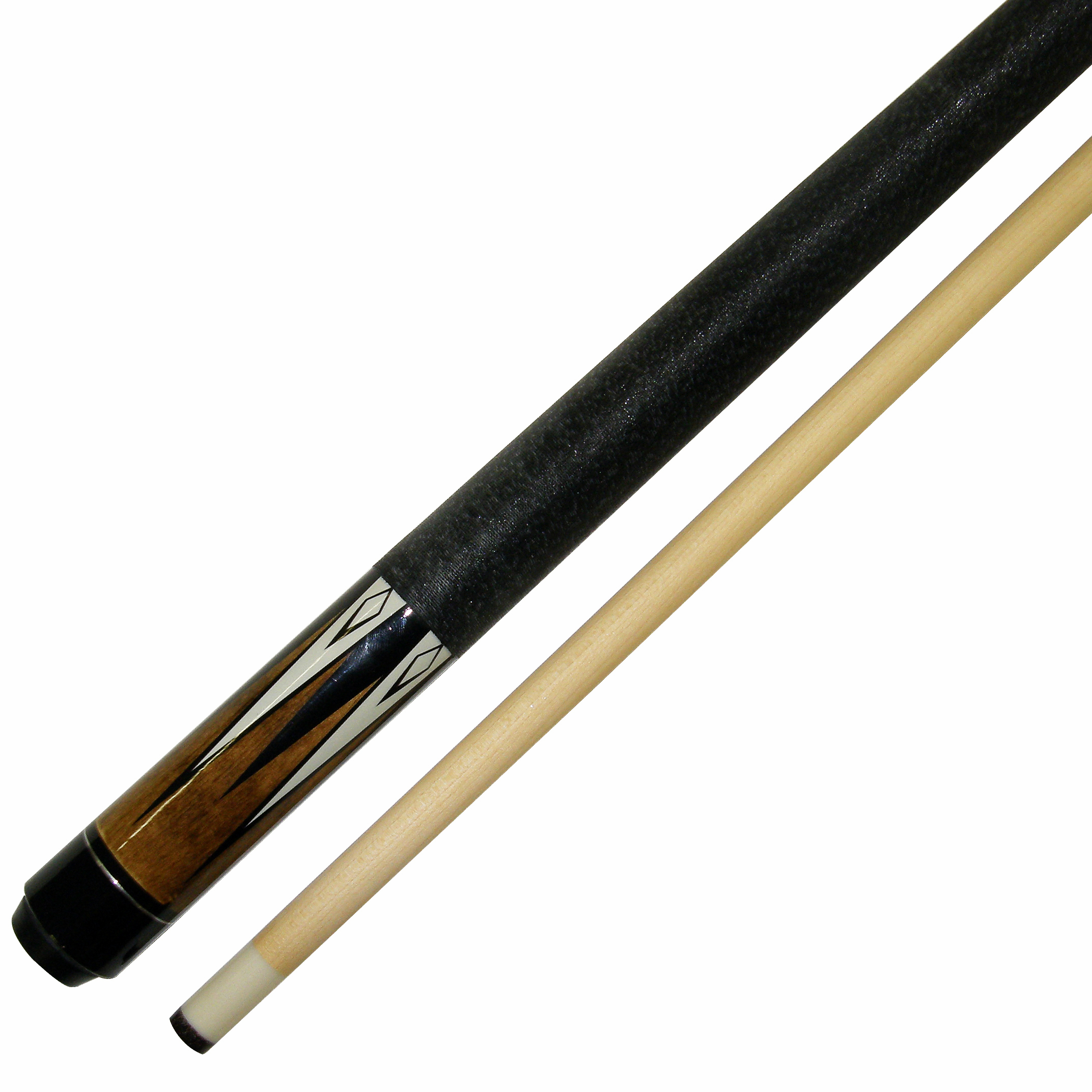 58  Brown Black 2 Pce Hardwood Maple Pool Cue Billiard Stick w// Steel Joint