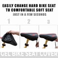 thumbnail image 5 of Bike Seat Cushion Bicycle Silicone Seat Breathable Padded with Rain Cover 11Inches X 7Inches Red, 5 of 7