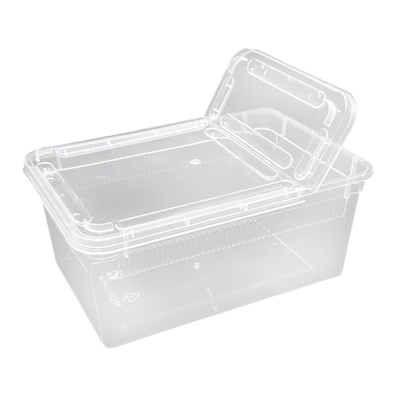 Reptile Feeding Box Gecko Terrarium Transparent PP Material Clear Observation for Lizards Frogs Snails