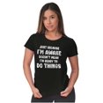 thumbnail image 5 of Funny I'm Awake But Not Ready Joke Womens Slim Fit Graphic Tee Brisco Brands S, 5 of 6