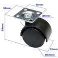 thumbnail image 3 of Roue Pivotante de 40mm 1.5 Pouces sur Plaque, Remplacement pour Chaise, Table, Meubles en Pvc, 3 of 8