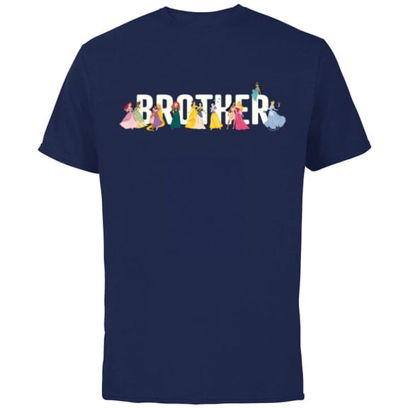 Disney Princess Squad Brother Family Trip Vacation Reunion - Short Sleeve Cotton T-Shirt for Adults - Customized-Navy