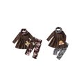 thumbnail image 3 of Toddler Girl Thanksgiving Outfits Ruffle Long Sleeve Blouse Turkey Print Tops Leopard Leggings Set, 3 of 6
