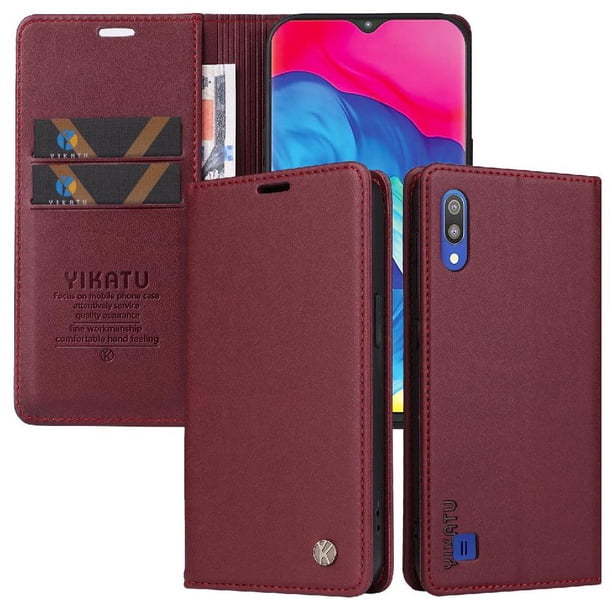 Funda para Samsung Galaxy A10/M10 Estuche de Cuero PU Tipo Cartera con Ranuras para Tarjetas y Cierre Magnético
