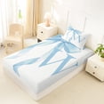 thumbnail image 4 of Erosebridal Blue Bowknot Twin Sheet Sets for Girls, Monogrammed W Bedding, 3pcs, 1 Flat Sheet, 1 Fitted Sheet and 1 Pillowcase, 4 of 5