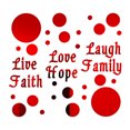 thumbnail image 1 of Solid Circle Love Life Laugh Wall Sticker, 1 of 5