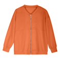 thumbnail image 5 of Resicozy Womens Cropped Jackets Zip Up Lightweight Jacket Outerwear Fall Winter Clothes with Pockets Orange 2XL, 5 of 5