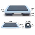 thumbnail image 2 of Adjustable Workout Aerobic Stepper in Fitness & Exercise Step Platform Trainer Gray black with 4 risers, 2 of 6