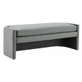 thumbnail image 3 of SAFAVIEH Couture Rosabeth Curved Solid Velvet Modern Bench, Slate Grey, 3 of 6