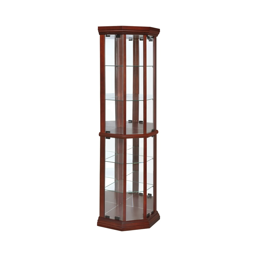 6shelf Corner Curio Medium Brown