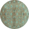 thumbnail image 1 of Ahgly Company Machine Washable Indoor Round Abstract Light Blue Contemporary Area Rugs, 5' Round, 1 of 4