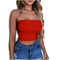 thumbnail image 4 of AherBiu Womens Tube Tops off Shoulder Low Cut Sleeveless Summer Slim Stretchy Going out Tops for Women, 4 of 4
