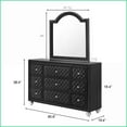 thumbnail image 2 of Dresser, 9-Drawer Traditional Glam with Velvet Tufted Fronts & Faux Crystal Knobs | Black | Wood, 2 of 5