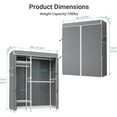 thumbnail image 3 of VIPEK V2C Heavy Duty Clothes Rack with Grey Polyester Cover,700LB Capacity Portable Closet,Adjustable Shelves & Hanging Rods Freestanding Wardrobe,White, 3 of 8