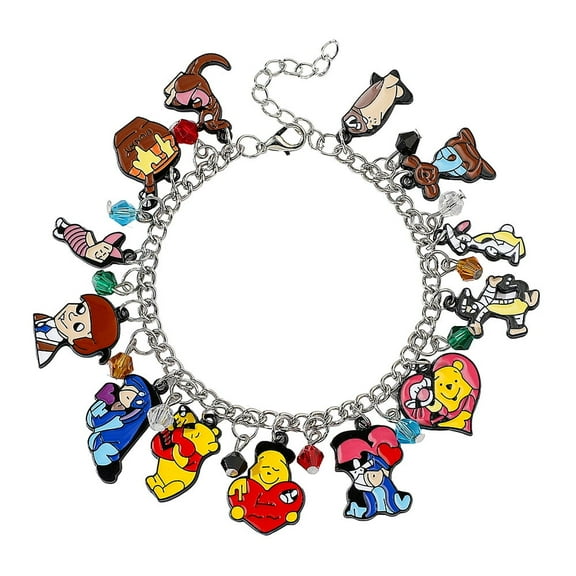 2.17" Winnie the Pooh Charm Bracelet Jewelry - Family Cartoon Charm Bracelet Gifts for Women Girl - Ages 3 