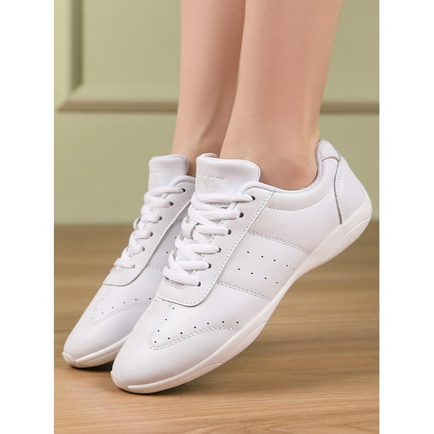 Femmes Lace Up Cheerleading Chaussure Anti-dérapant Sport Cheer Chaussures  Round Toe Dance Sneakers