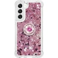 thumbnail image 2 of Phone Case for Samsung Galaxy S23 Plus,Shockproof Clear Quicksand Glitter Flowing Liquid with Bling Diamond Ring Stand,Cute Women Girls Case for Galaxy S23 Plus 6.6'' LS-Rose Gold, 2 of 14