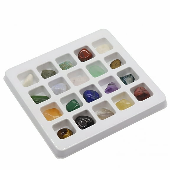 LAMIRO Chakra Stones Healing Crystals Set of 20, Tumbled and Polished, for 7 Chakras Balancing, Meditation, or as Thumb Stones, Palm Stones, Worry Stones Home Decor