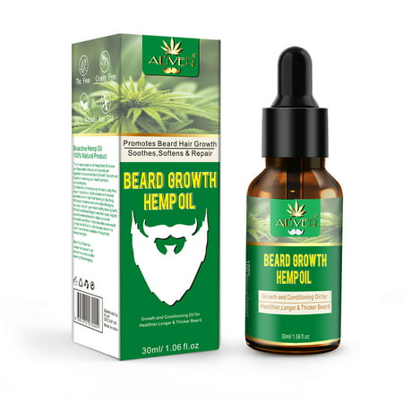 Natural Growth and Conditioning Hemp Oil for Healthier Longer Thicker Beard -100% Pure, Cold Pressed,Stimulate Growth for Eyelashes, Eyebrows, Hair Skin Moisturizer & Oil