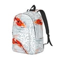 thumbnail image 2 of Balery Koi Fish Corals,Spring Summer Vintage Canvas Backpack for Men and Women - Large Capacity, Durable Travel Laptop Bag for School, Work, Hiking, and Outdoor Activities, 2 of 7