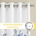 thumbnail image 6 of Blue Blooms Floral Kitchen Curtains Window Panels, Farmhouse Spring Flowers Botanical Insulated Window Treatment Curtain, Grommet Curtains for Bedroom/Living Room/Bathroom, 2 Piece 27.5"Wx39"L, 6 of 8